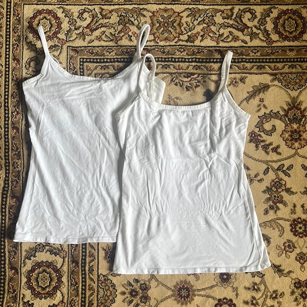 Pact Organic 2 pack shelf bra camisole white organic cotton